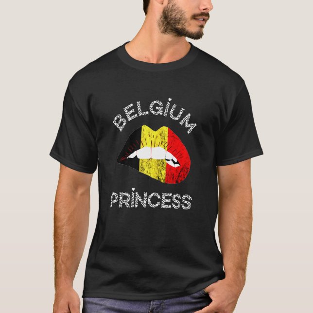 Belgien Princess Belgie Läppar Mouth Belgium Pride T Shirt (Framsida)