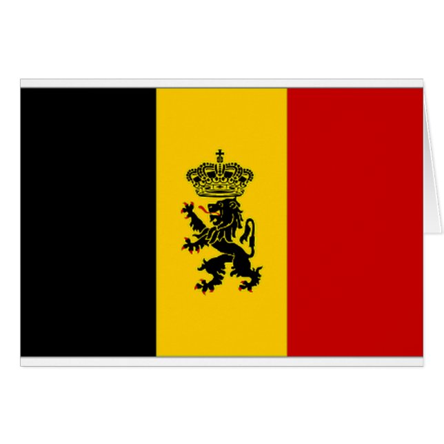 Belgien regerings- Ensignflagga Hälsningskort (Framsidan Horizontal)