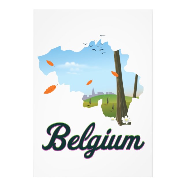 Belgien Resa affisch. Fototryck (Framsidan)