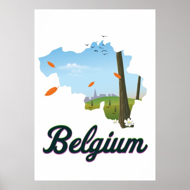 Belgien Resa affisch. Poster (Framsidan)