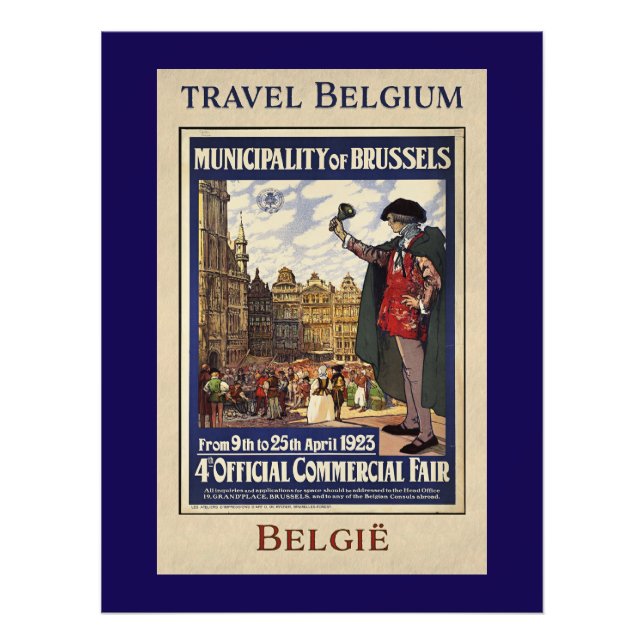 Belgien Resaaffisch (1923) Fototryck (Framsidan)