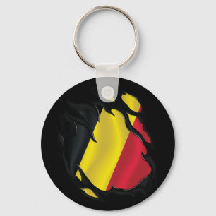 Belgien Rippat Flagga Nyckelring