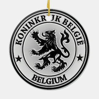 Belgien Round Emblem Julgransprydnad Keramik