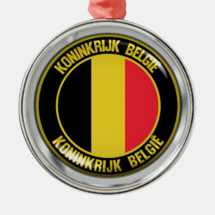 Belgien Round Emblem Julgransprydnad Metall