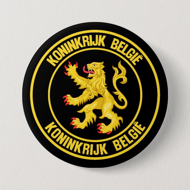 Belgien Round Emblem Knapp (Framsida)