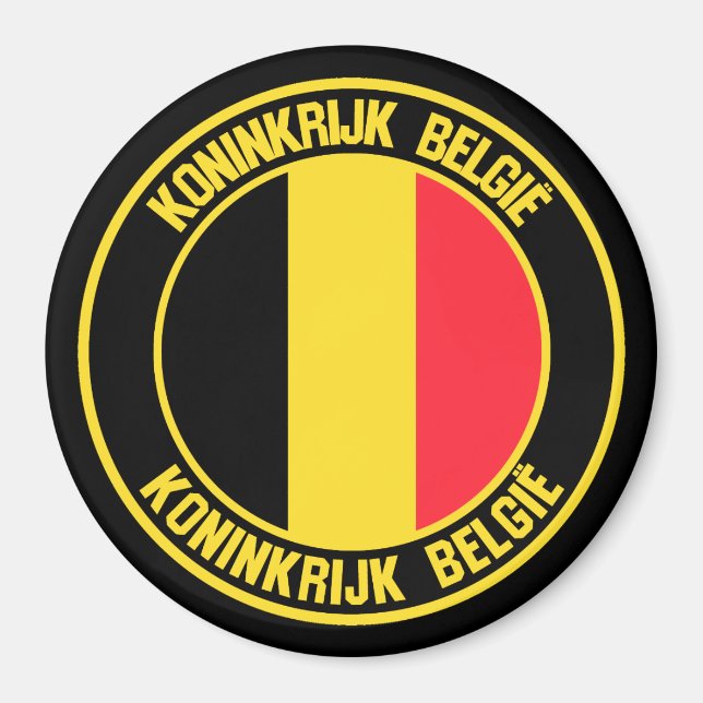 Belgien Round Emblem Magnet (Framsidan)
