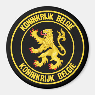 Belgien Round Emblem Magnet