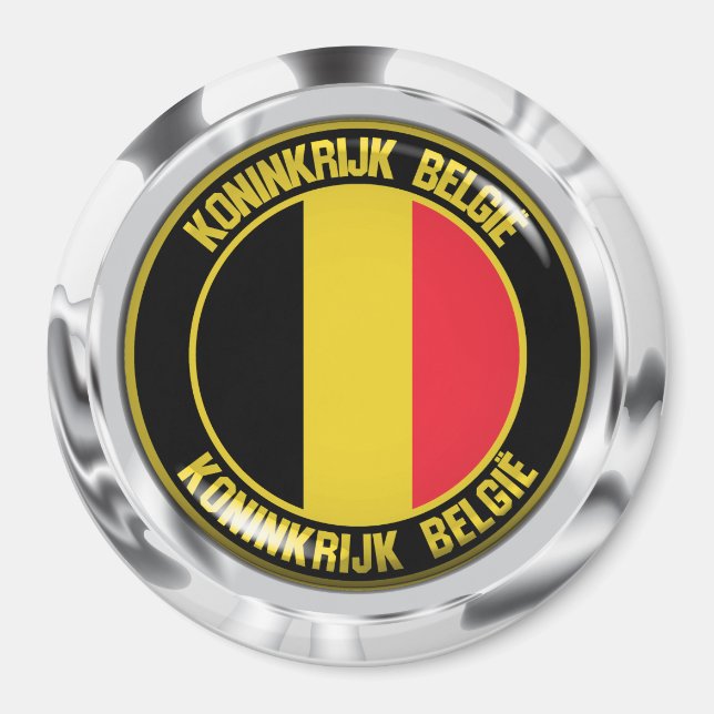 Belgien Round Emblem Magnet (Framsidan)