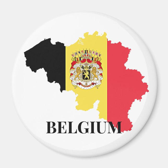 Belgien Silhouette, flagga Magnet (Framsidan)