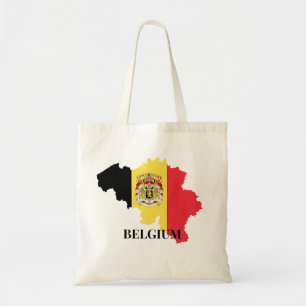 Belgien Silhouette, flagga Tygkasse
