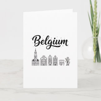 Belgien Siluett Resa Semester Kläder  Kort