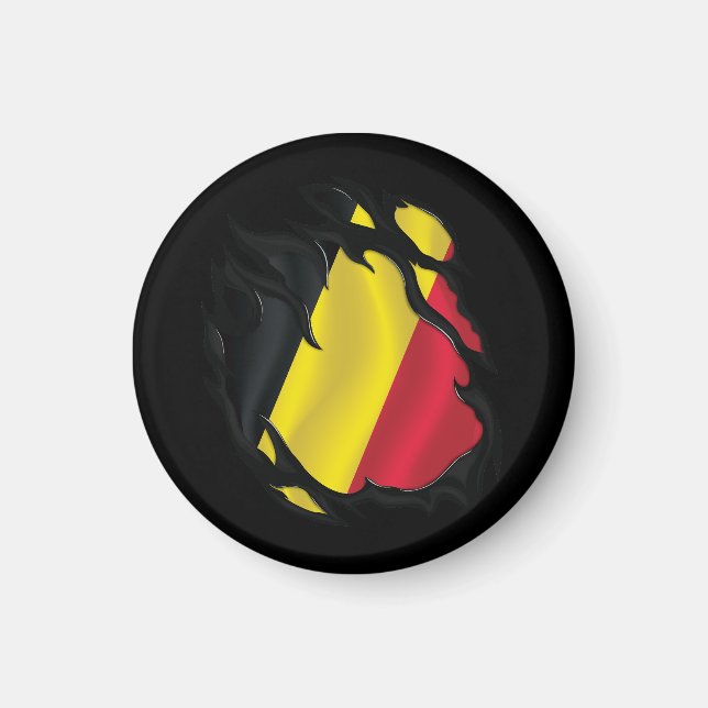 Belgien söndersliten flagga magnet (Framsidan)