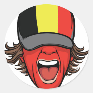 Belgien sportfantast runt klistermärke