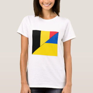 Belgien Ukraina Flagga Belgisk Ukrainsk Nationalit T Shirt