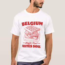 Belgien: Våffelhjärta, pommes frites-själ T Shirt