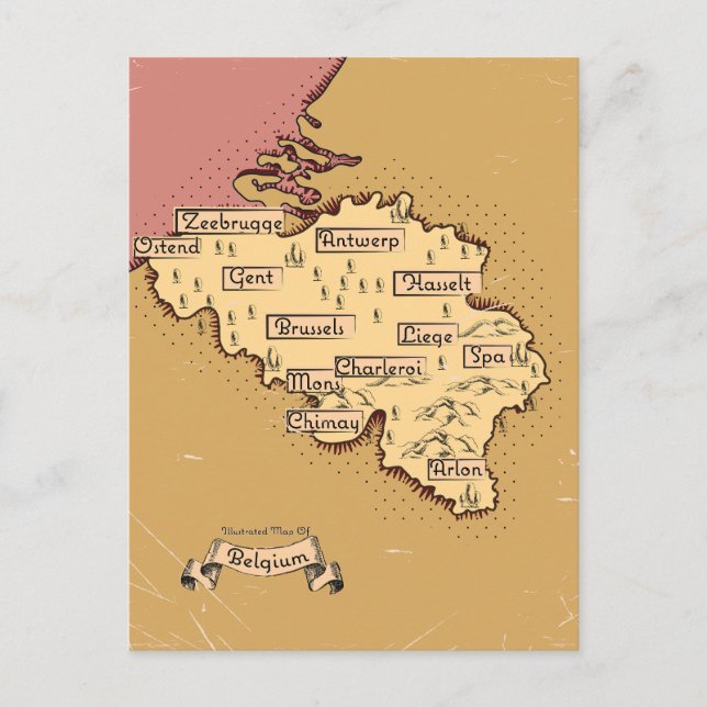 Belgien Vintage reskarta Helg Vykort (Framsida)