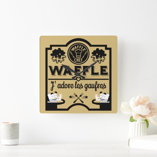 Belgien Waffles Fyrkantig Klocka (Hem)