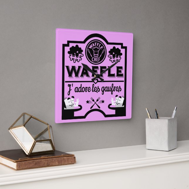 Belgien Waffles Fyrkantig Klocka (Kontor)