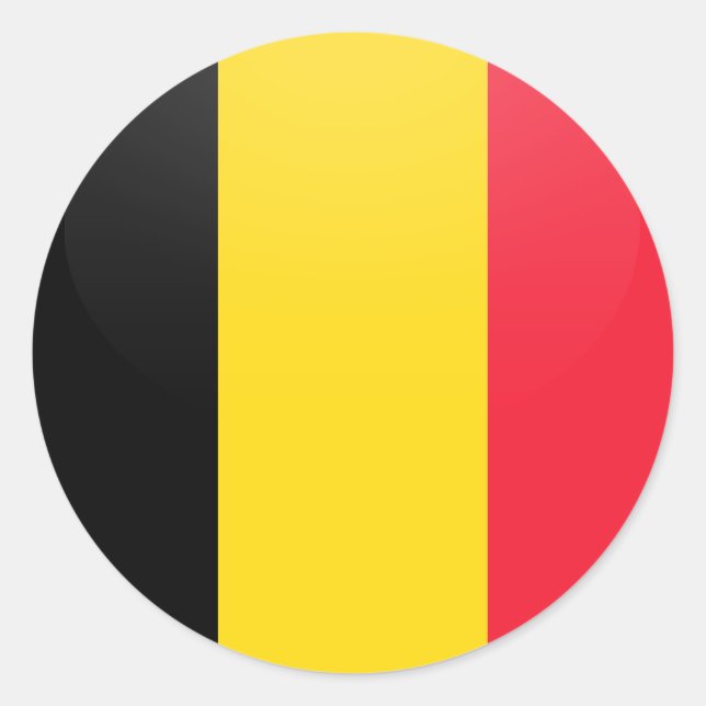 Belgiens Flagga Circle Runt Klistermärke (Framsida)
