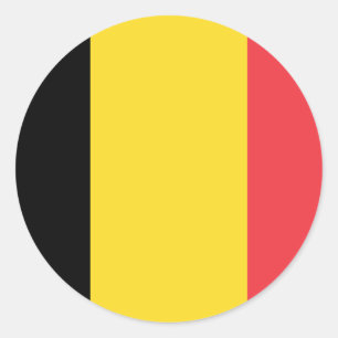 Belgiens Flagga Classic Round Sticker Runt Klistermärke