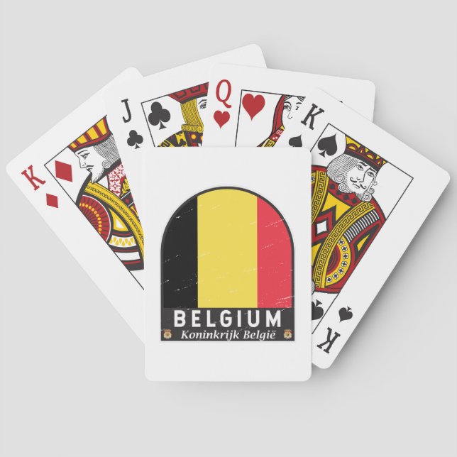 Belgiens Flagga Emblem Distress-Vintage Casinokort (Baksidan)