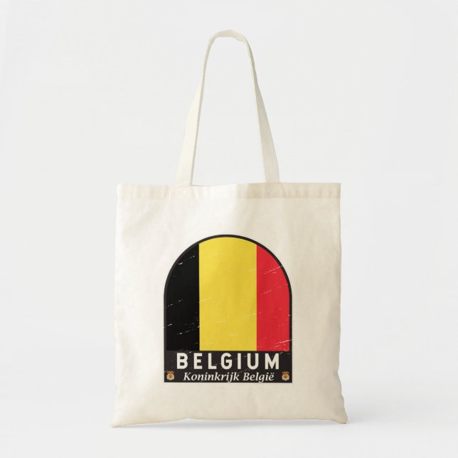 Belgiens Flagga Emblem Distress-Vintage Tygkasse (Framsidan)