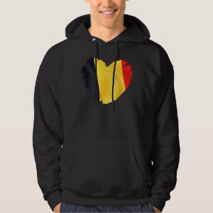 Belgiens Flagga om hjärtformen Belgien Hoodie