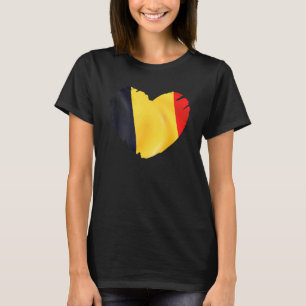 Belgiens Flagga om hjärtformen Belgien T Shirt