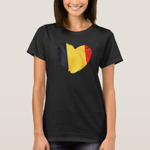 Belgiens Flagga om hjärtformen Belgien T Shirt