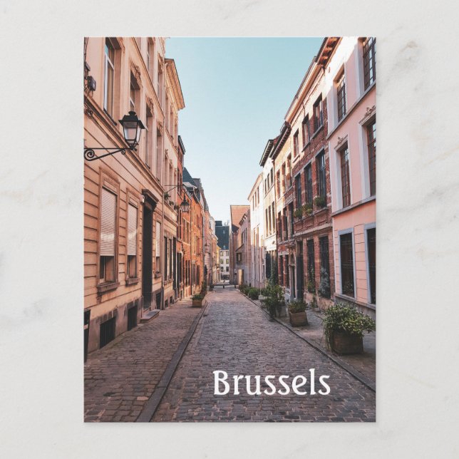 Belgiens gamla gatufoto vykort (Framsida)