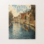 Belgiens illustration Travel Art Vintage Pussel<br><div class="desc">Belgiens vektorritning. Belgien,  som är en europeisk hemstad,  är känt för sina charmerande medeltida städer,  choklad och våfflor i berömden och rikens kulturarv.</div>