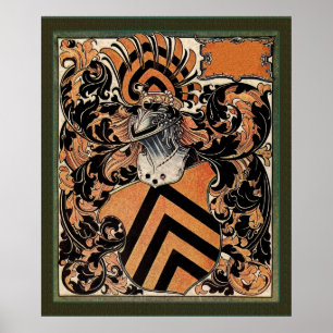 Belgiens medeltida Jacka av Arm Poster