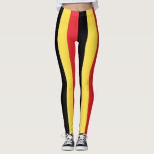 Belgiens nationella Flagga Färg Lodrät stripe Leggings