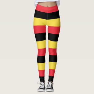 Belgiens nationella Flagga Färg Vågrät stripe Leggings