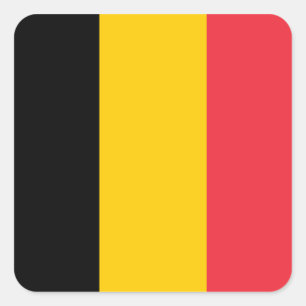 Belgiens nationella Flagga Fyrkantigt Klistermärke