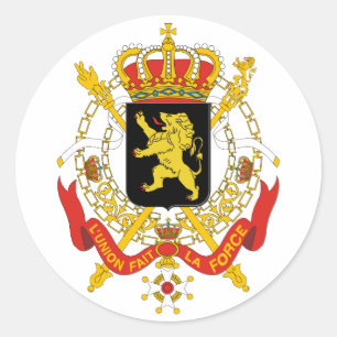 Belgiens Officiell Jackar Arm Heraldry Symbol Runt Klistermärke