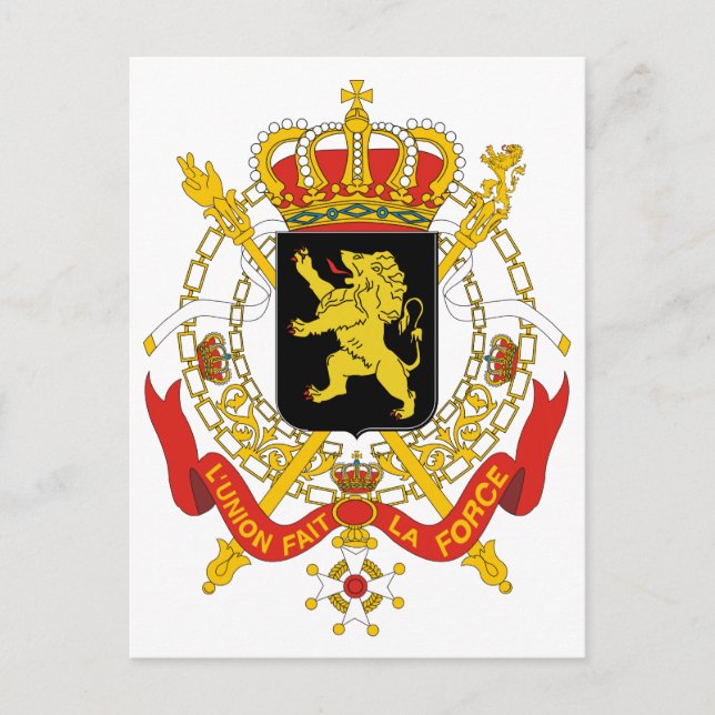 Belgiens Officiell Jackar Arm Heraldry Symbol Vykort (Framsida)