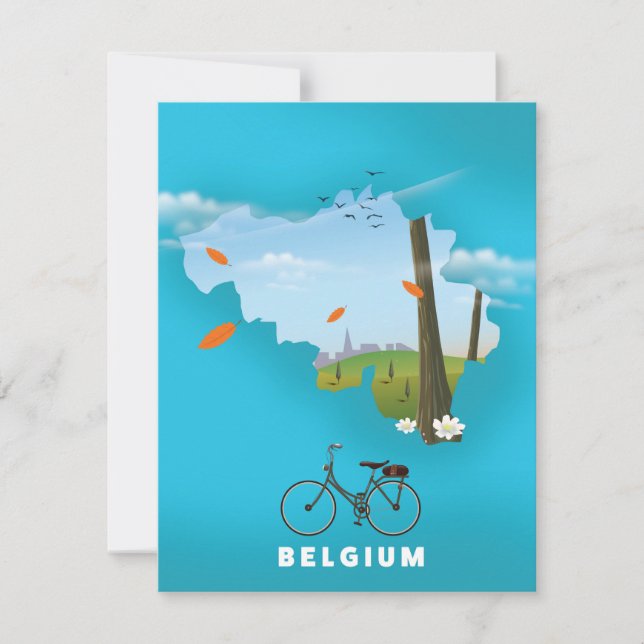 Belgiens reseaffisch i Karta. (Framsida)