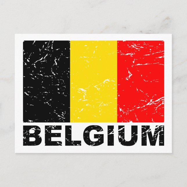 Belgiens Vintage Flagga Vykort (Framsida)
