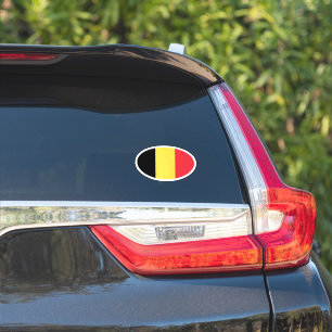 Belgiens vinylbilsmärke, oval flagga klistermärken