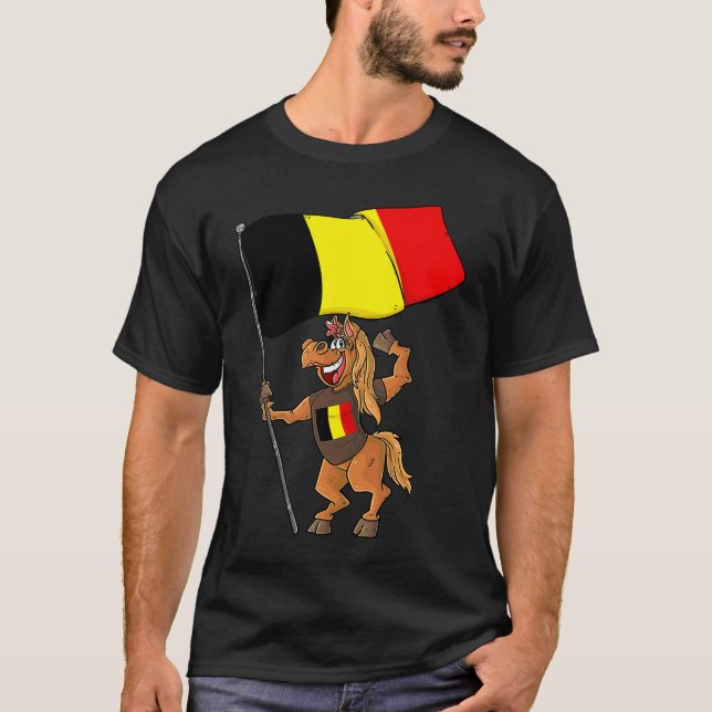 Belgier Fan Häst T Shirt (Framsida)