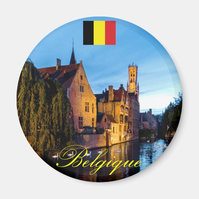 Belgique Medieval Bruges - Pro Photo Magnet (Framsidan)