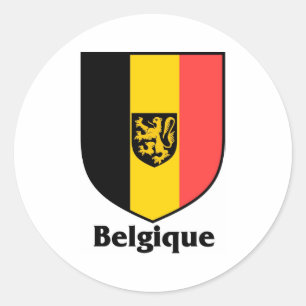 Belgique vapensköld/Belgien flagga Runt Klistermärke