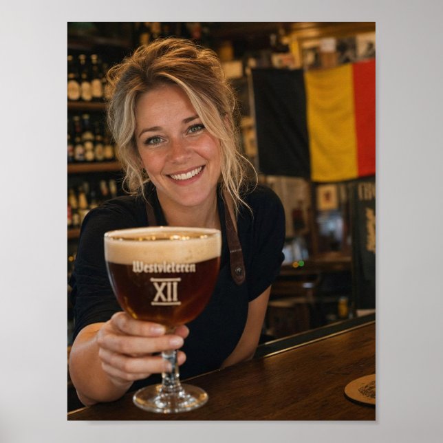 Belgisk Alehouse Välkomstaffisch vid skymning Poster (Framsidan)