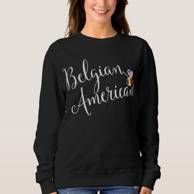 Belgisk amerikansk entwated Hearts Sweatshirt Tee (Framsida)