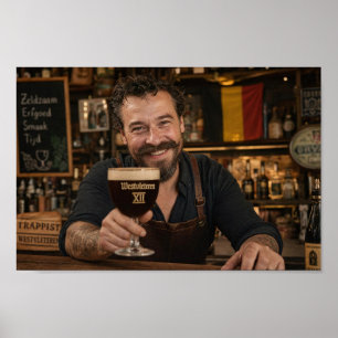 Belgisk barservering Westvleteren Toast Barman Aff Poster