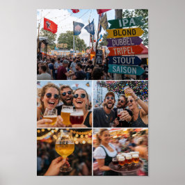 Belgisk Beer Festival Glädje med Vänner Affisch