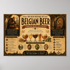 Belgisk Beer Heritage Chronicle Affisch