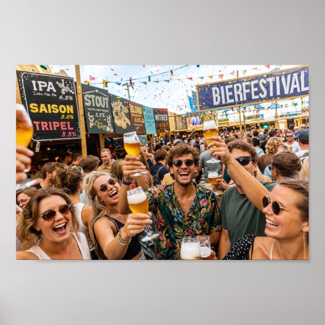 Belgisk Beerfestival Glada Scen Affisch (Framsidan)