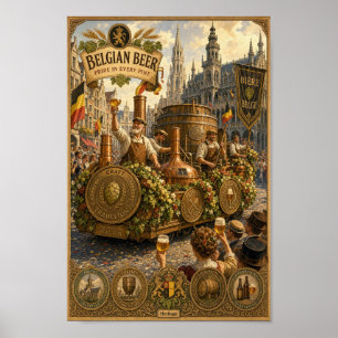 Belgisk Bryggar Festival Paradtavla Poster
